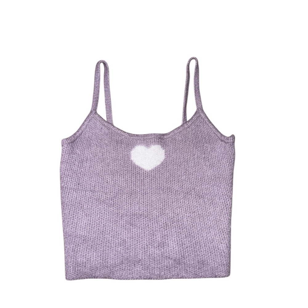 Pacsun Lavender Knit Heart Tank Top